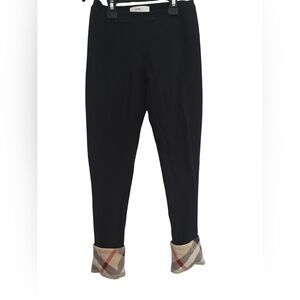 Men's Black Pants with Plaid Cuffs